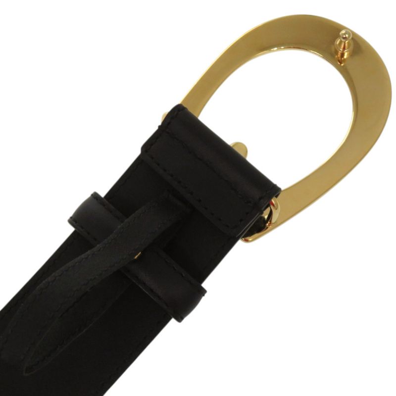 Gucci Buckle Leather Metal Black