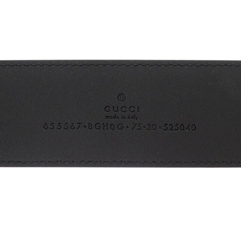Gucci Buckle Leather Metal Black