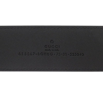 Gucci Buckle Leather Metal Black