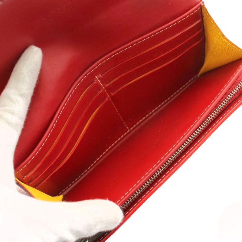 Goyard Varennes Long Wallet Bifold Leather Red KH