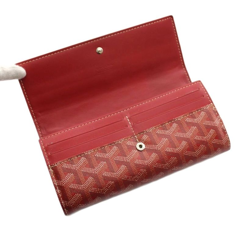 Goyard Varennes Long Wallet Bifold Leather Red KH