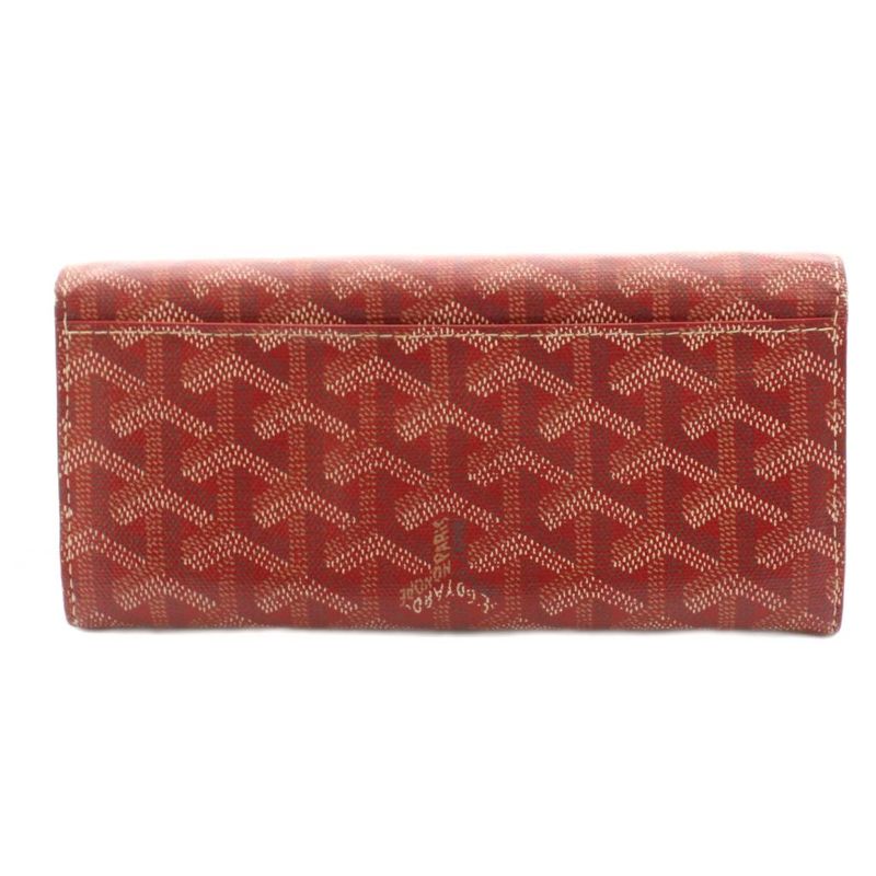 Goyard Varennes Long Wallet Bifold Leather Red KH