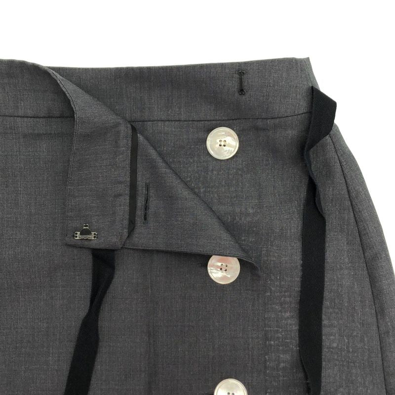 Prada Big Button Wrap Skirt Gray 38