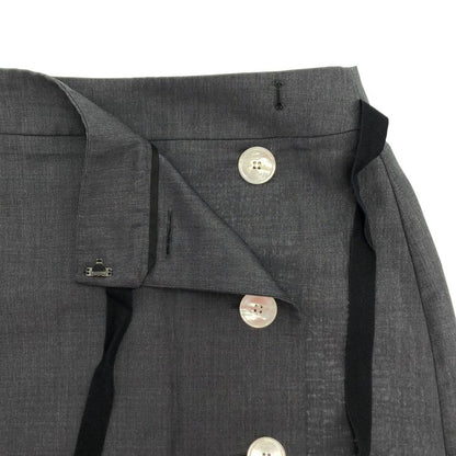 Prada Big Button Wrap Skirt Gray 38