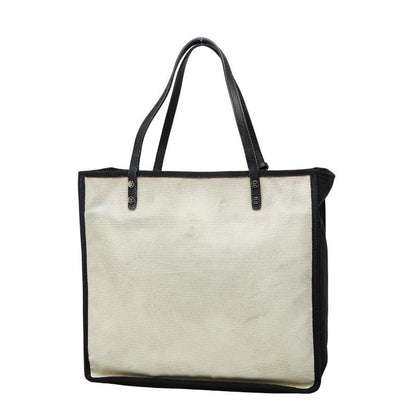 Chanel Let's Lemon Straight Tote Shoulder Bag Beach White Black Canvas