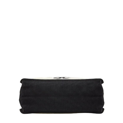Chanel Let's Lemon Straight Tote Shoulder Bag Beach White Black Canvas