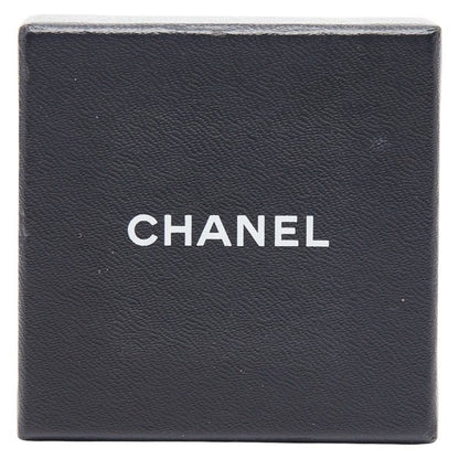 Chanel CC Logo Stud Earrings Silver Plastic Metal
