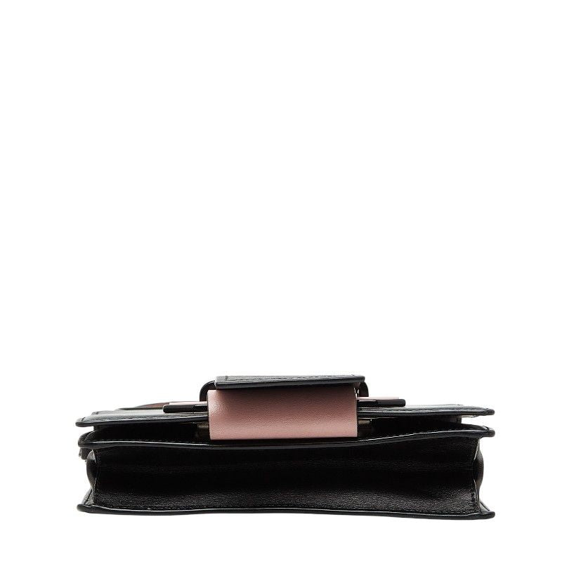 Prada Crossbody Shoulder Bag Black Pink Leather