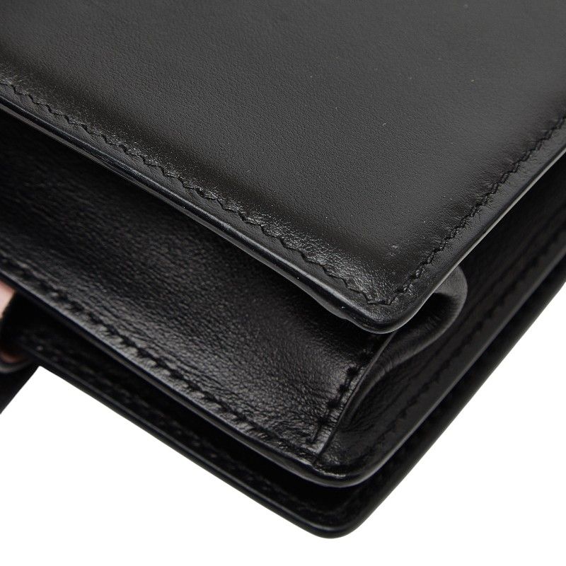 Prada Crossbody Shoulder Bag Black Pink Leather