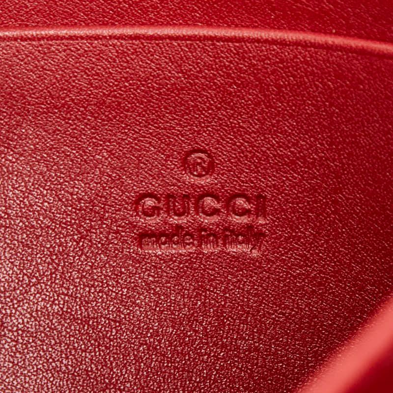Gucci GG Marmont Chain Wallet Shoulder Bag Red Leather