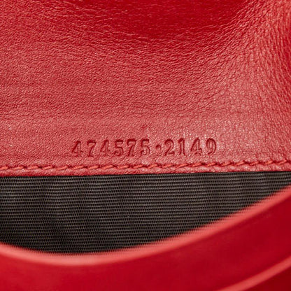 Gucci GG Marmont Chain Wallet Shoulder Bag Red Leather
