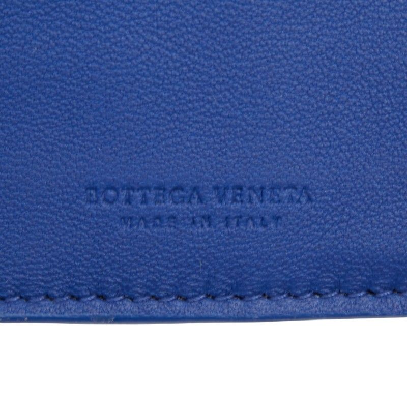 Bottega Veneta Intrecciato Long Wallet Blue Leather