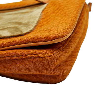 Prada One Shoulder Bag Brown Wool Haraco