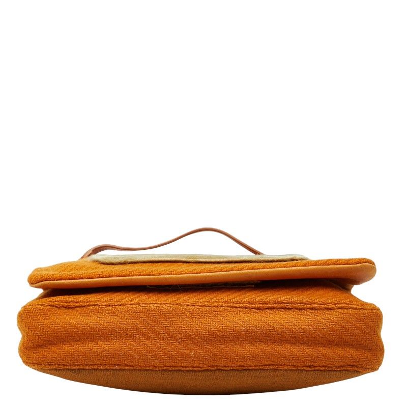 Prada One Shoulder Bag Brown Wool Haraco