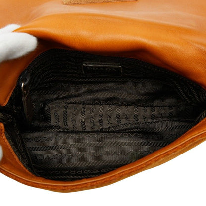 Prada One Shoulder Bag Brown Wool Haraco