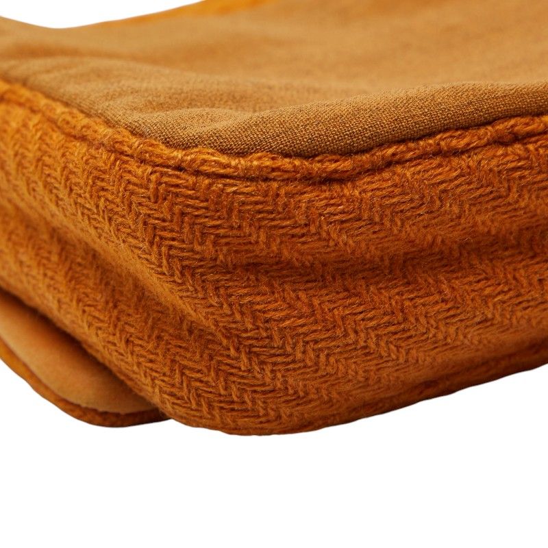 Prada One Shoulder Bag Brown Wool Haraco