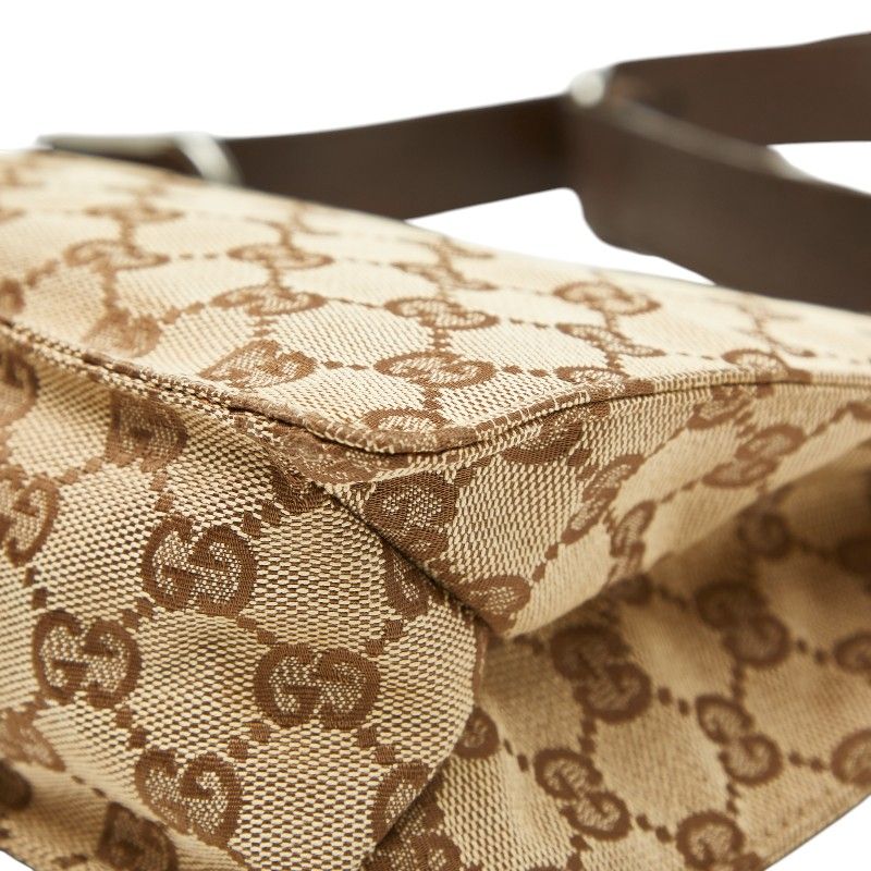 Gucci GG Canvas Crossbody Shoulder Bag Beige Brown