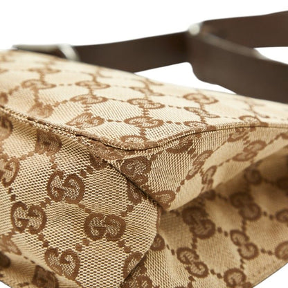 Gucci GG Canvas Crossbody Shoulder Bag Beige Brown