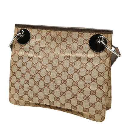 Gucci GG Canvas Crossbody Shoulder Bag Beige Brown