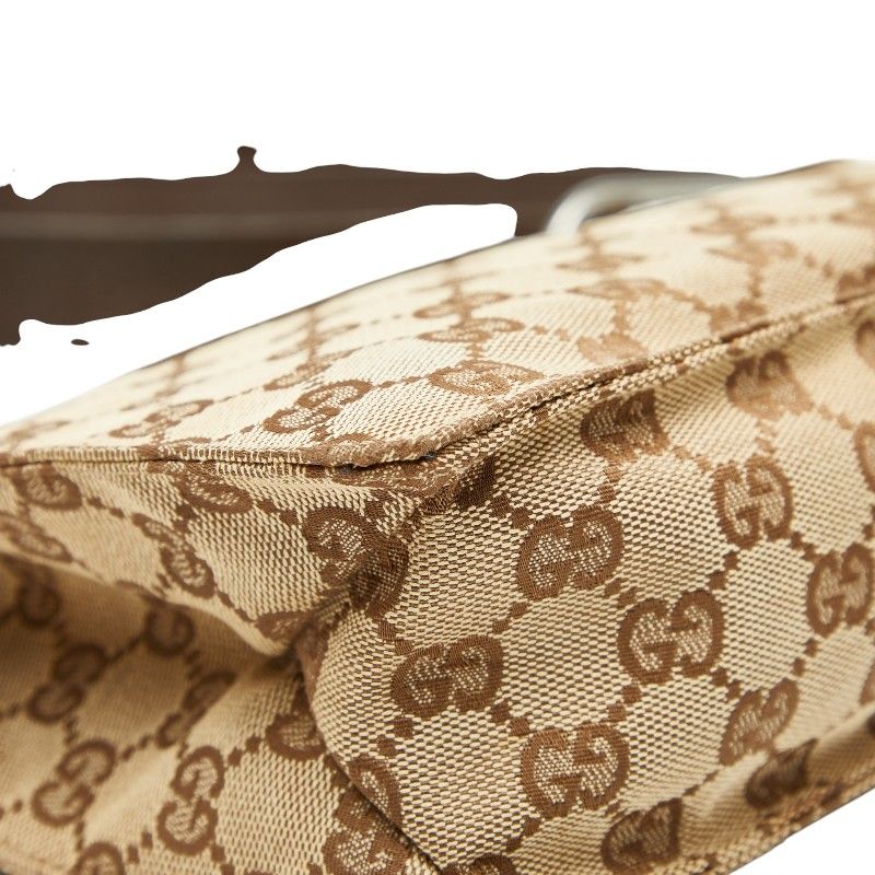 Gucci GG Canvas Crossbody Shoulder Bag Beige Brown