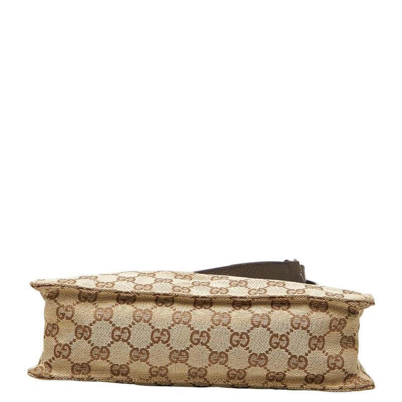 Gucci GG Canvas Crossbody Shoulder Bag Beige Brown