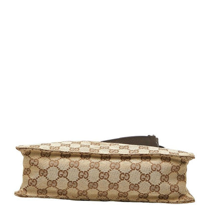Gucci GG Canvas Crossbody Shoulder Bag Beige Brown