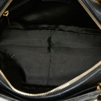 Chanel CC Logo Quilted Chain Shoulder Bag Black Caviar Leather