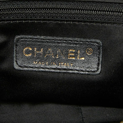 Chanel CC Logo Quilted Chain Shoulder Bag Black Caviar Leather