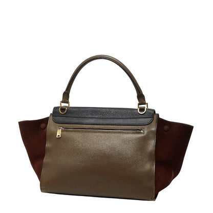 Celine Trapeze 2-Way Shoulder Bag Brown Black Leather