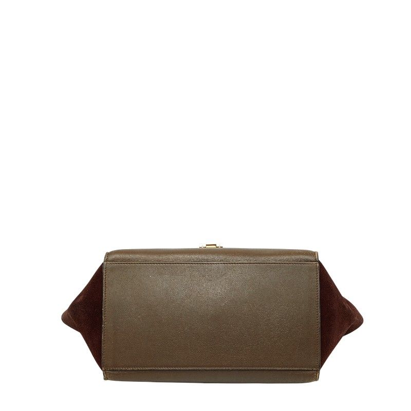 Celine Trapeze 2-Way Shoulder Bag Brown Black Leather