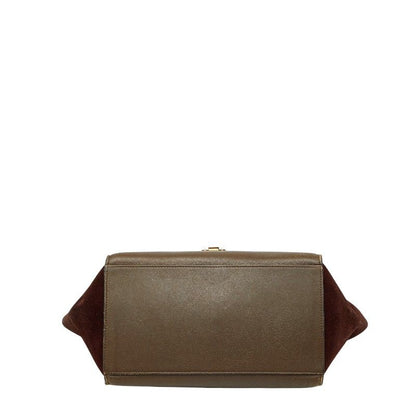 Celine Trapeze 2-Way Shoulder Bag Brown Black Leather