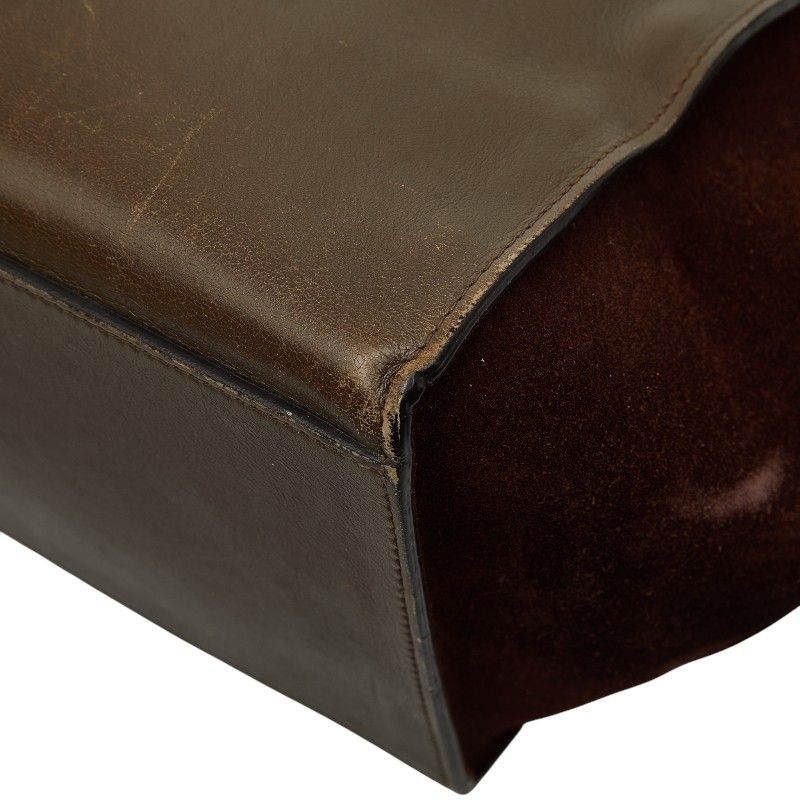 Celine Trapeze 2-Way Shoulder Bag Brown Black Leather