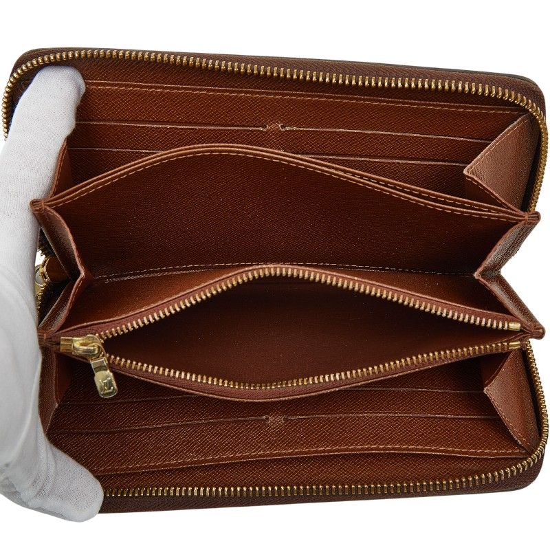 Louis Vuitton Monogram Zippy Long Wallet Zip Around Brown