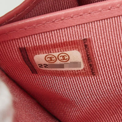Chanel CC Logo Quilted Zip Around Wallet Pink Lambskin
