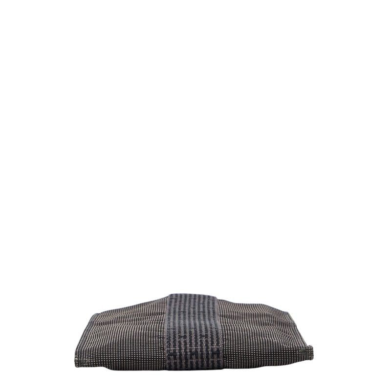 Hermes Her Line Crossbody Shoulder Bag Pochette Gray Black Canvas