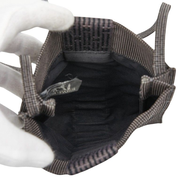 Hermes Her Line Crossbody Shoulder Bag Pochette Gray Black Canvas