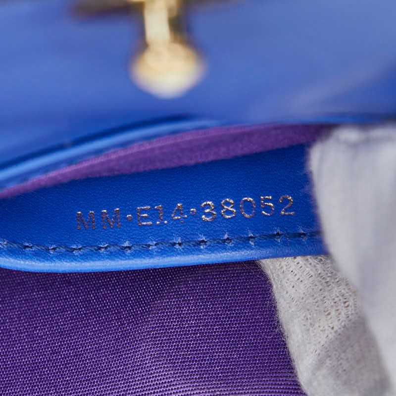 Bvlgari Serpenti Chain Shoulder Bag Blue Leather