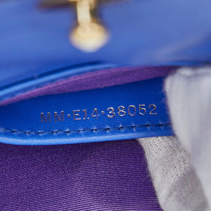 Bvlgari Serpenti Chain Shoulder Bag Blue Leather
