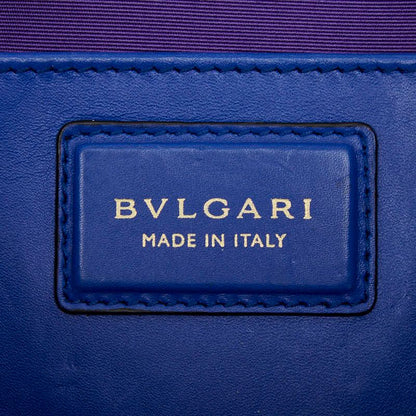 Bvlgari Serpenti Chain Shoulder Bag Blue Leather