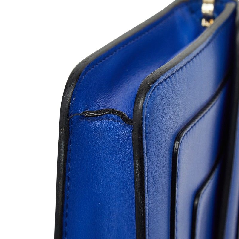 Bvlgari Serpenti Chain Shoulder Bag Blue Leather