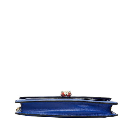 Bvlgari Serpenti Chain Shoulder Bag Blue Leather