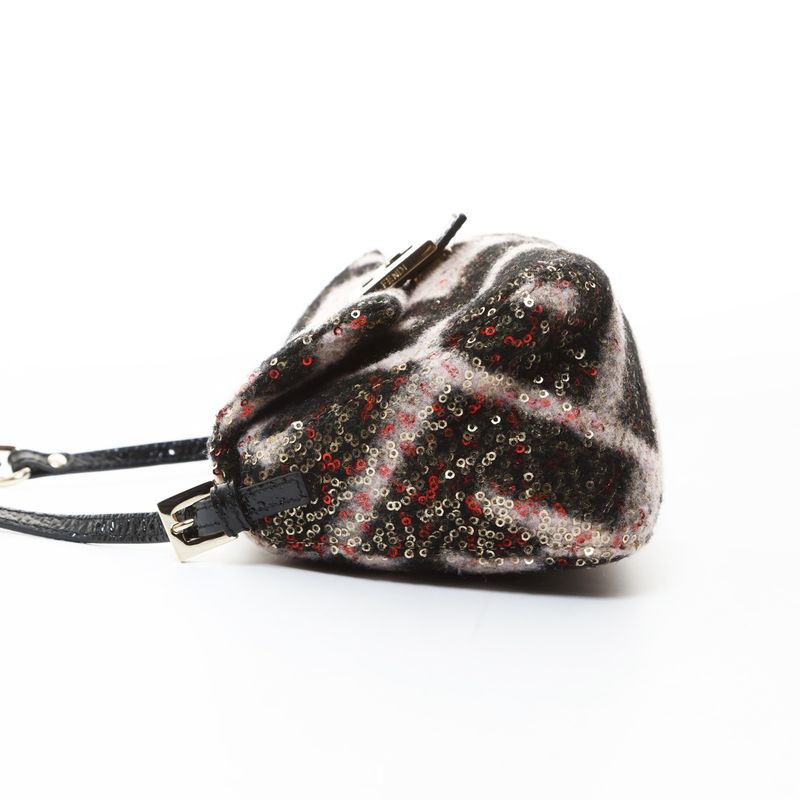 Fendi Shoulder Bag Pink Mini Mamma Wool