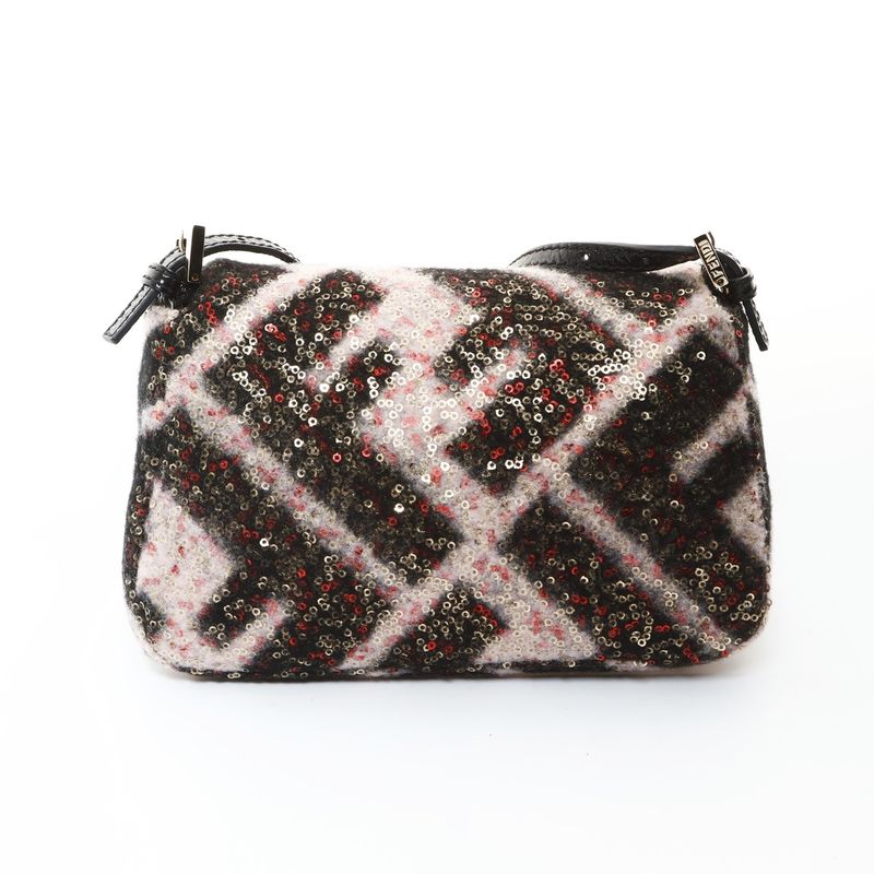 Fendi Shoulder Bag Pink Mini Mamma Wool