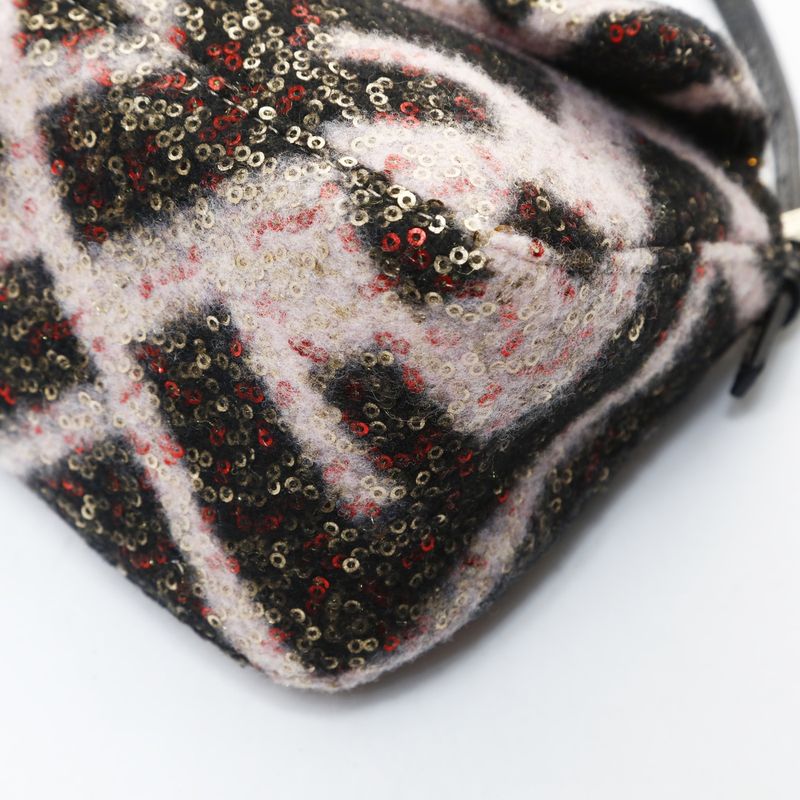 Fendi Shoulder Bag Pink Mini Mamma Wool