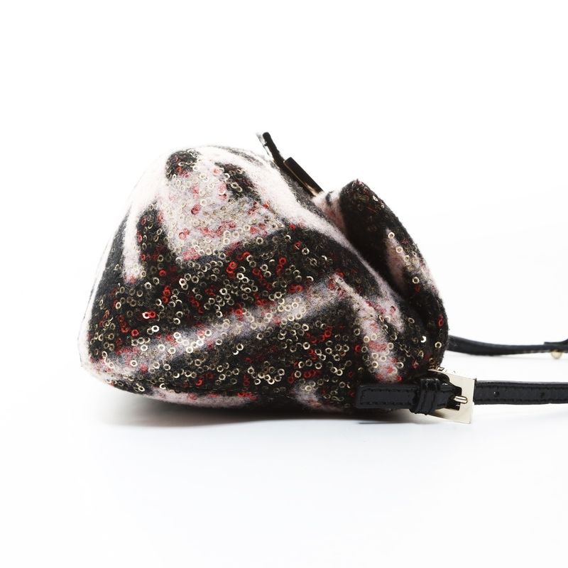 Fendi Shoulder Bag Pink Mini Mamma Wool