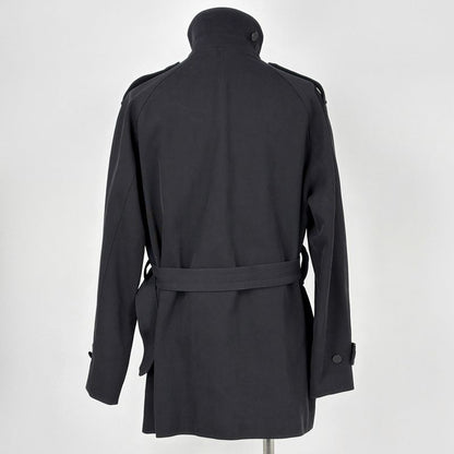 Hermes Peacoat Double Belted Outer Cotton Black