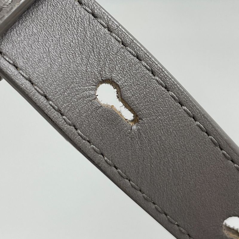 Bottega Veneta Intrecciato Shoulder Bag Leather Grey