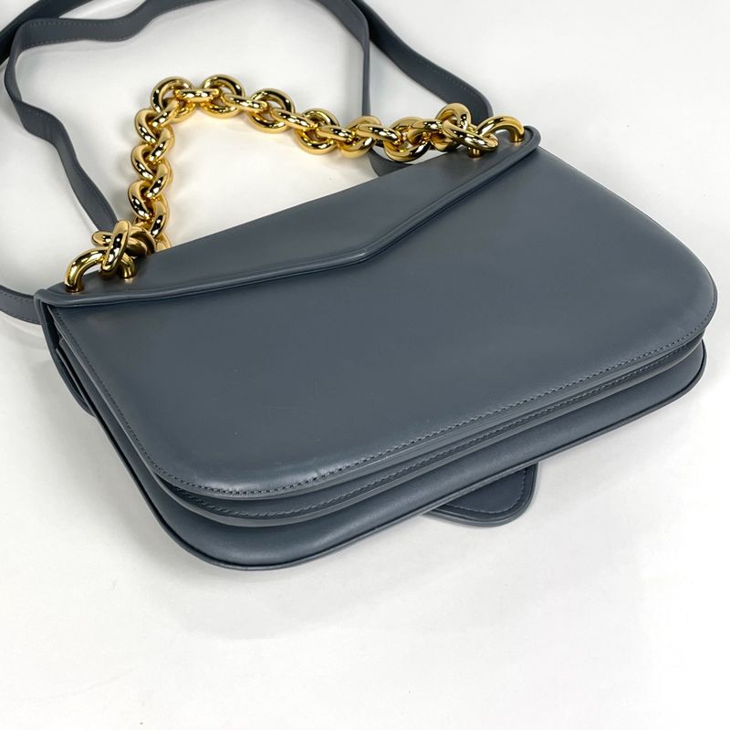 Bottega Veneta Mount Shoulder Bag 2-Way Leather Gray