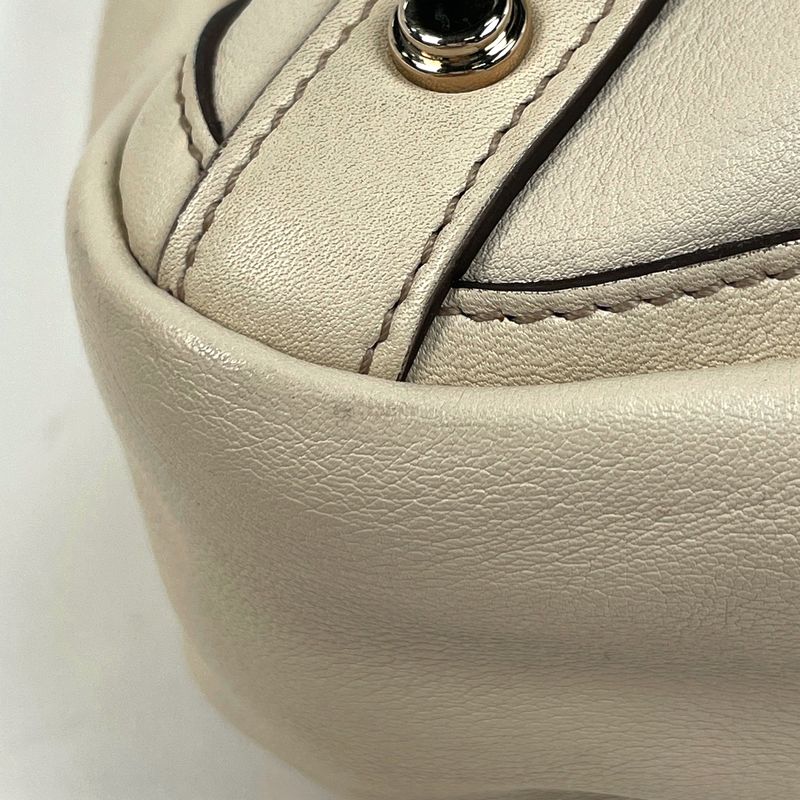 Gucci Logo Tote Abbey Signature Leather White