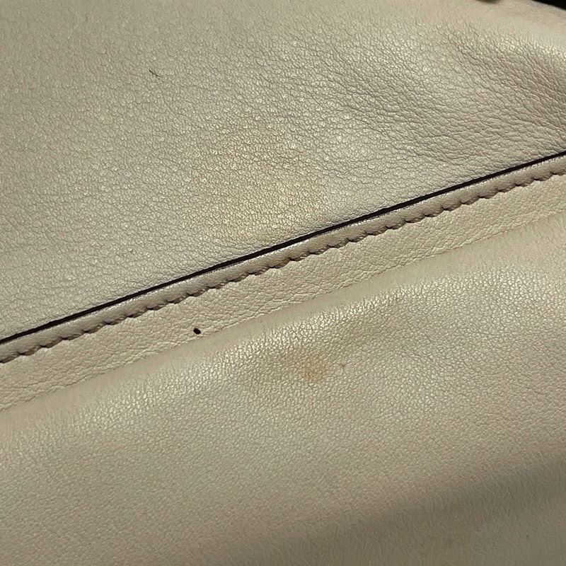 Gucci Logo Tote Abbey Signature Leather White